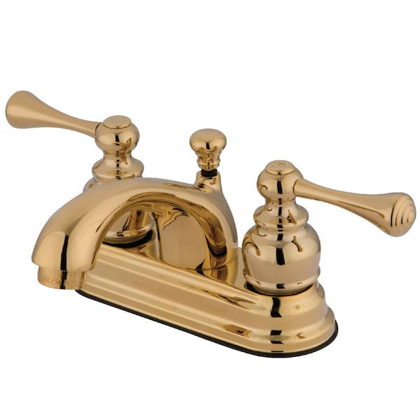 4" Centerset Bathroom Faucet, Polished Brass